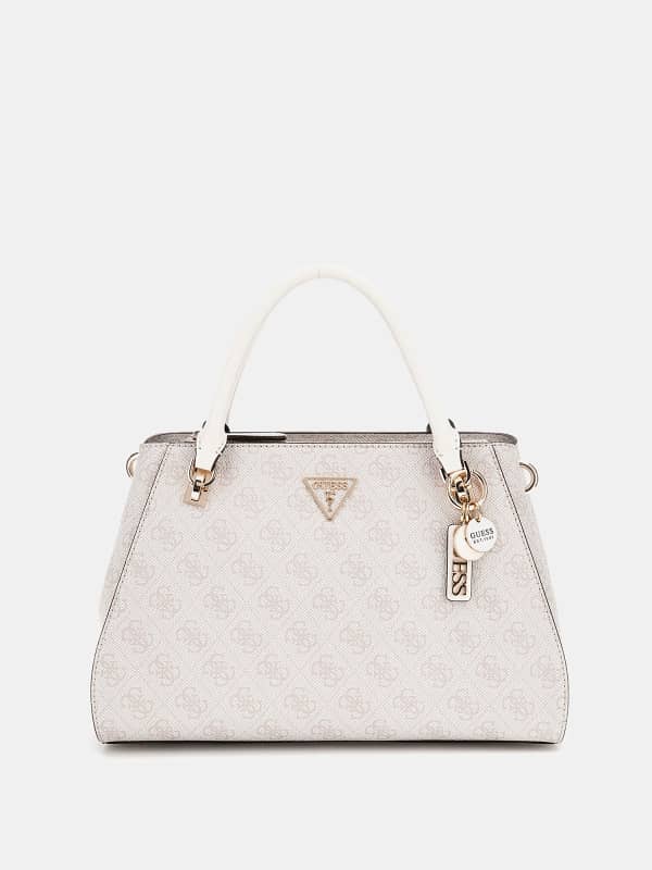 Дамска чанта GUESS Noelle 4G Logo Satchel Бяло | HWBD7879070, 0