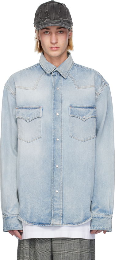 Риза VETEMENTS VTMNTS Flap Pocket Denim Shirt Синьо | VL22SH600L, 0