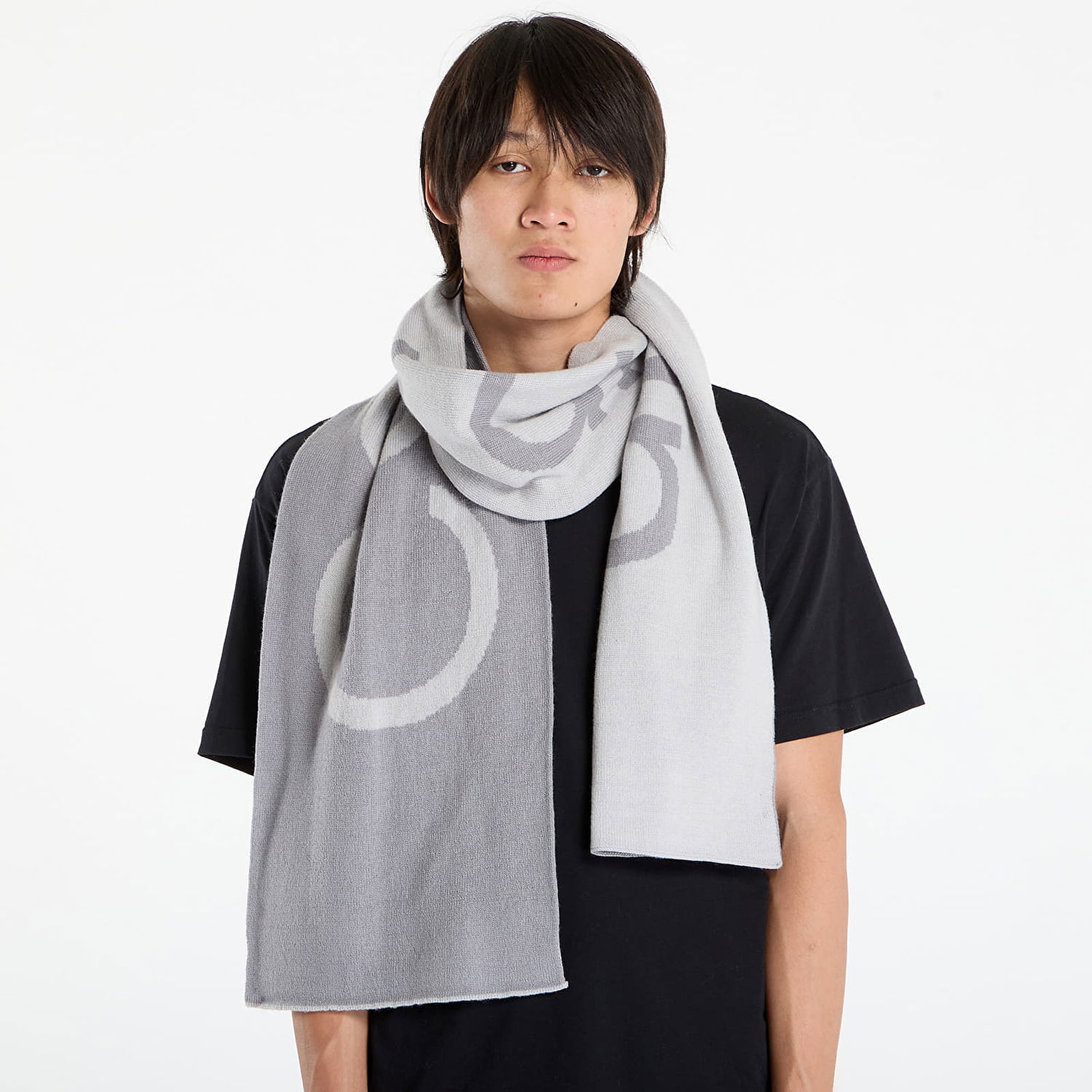 Шал CALVIN KLEIN Calvin Klein Bold Logo 2-Tone Wool Scarf Сиво | LV04D8030G QBW, 1