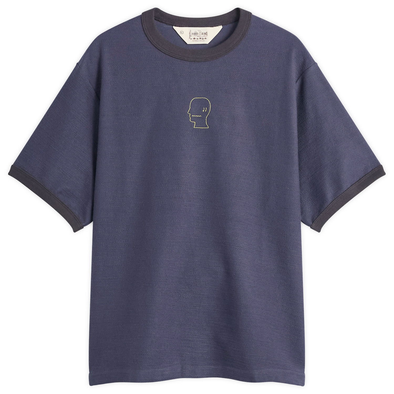 Тениска Brain Dead Slubby Ringer T-Shirt Тъмно синьо | BDS25T000O47-NVY, 1