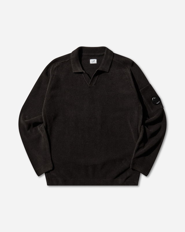Chenille Cotton Polo Lens Sweater