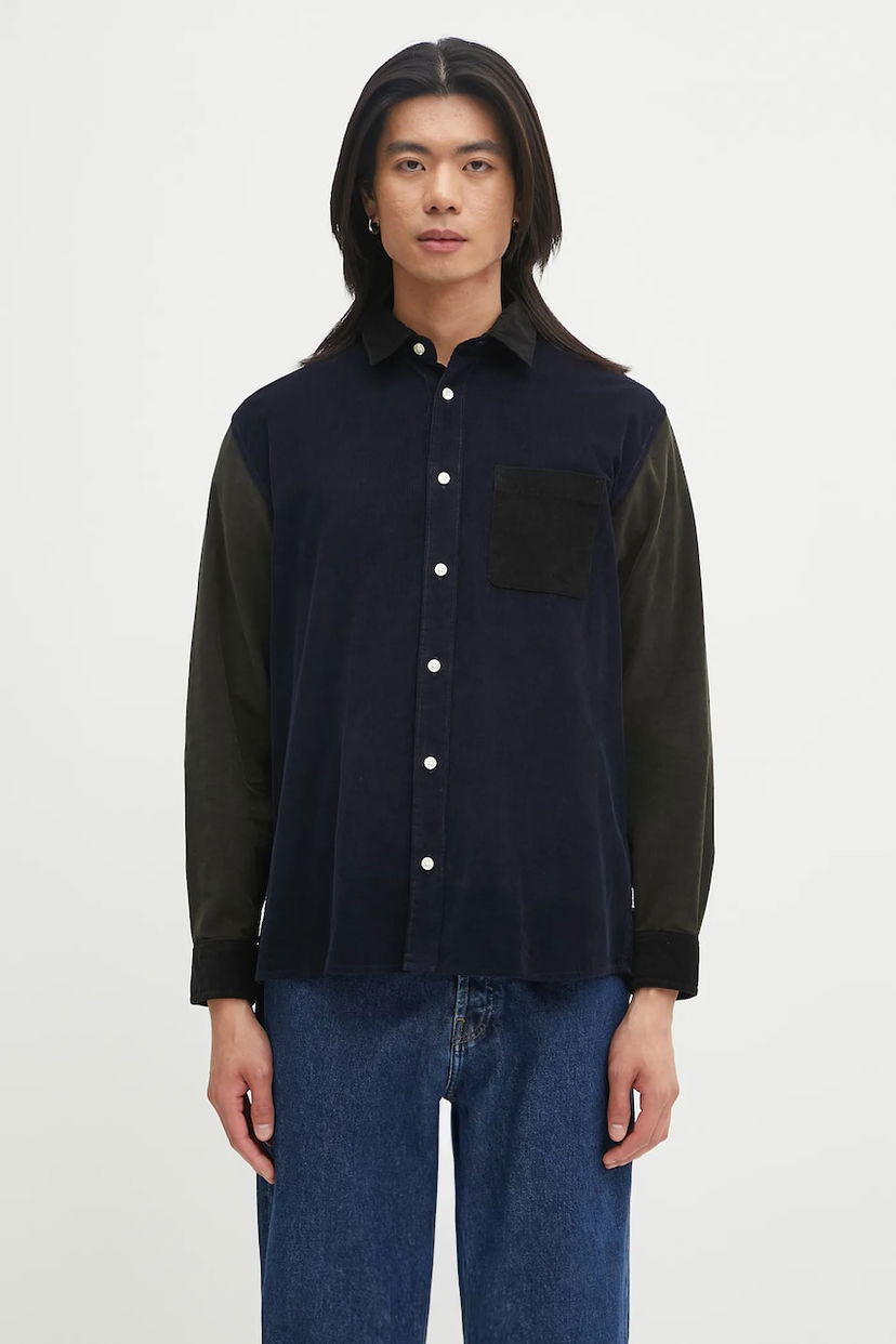 Риза Barbour Barbour Patchwork OS Cord Shirt, Regular Fit Тъмно синьо | MSH5688MI32