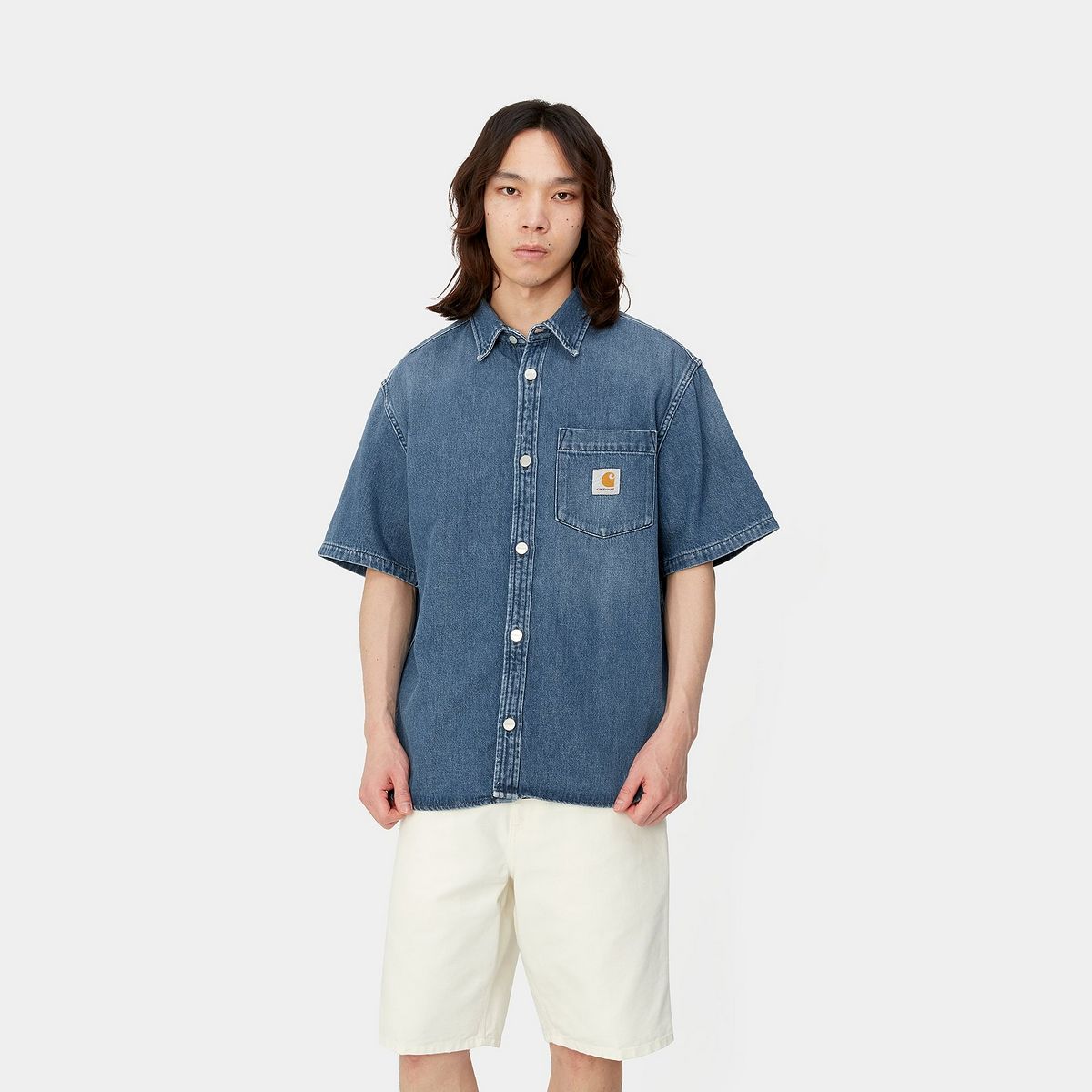 Риза Carhartt WIP S/S Ody Shirt Синьо | I033347_01_4L, 0