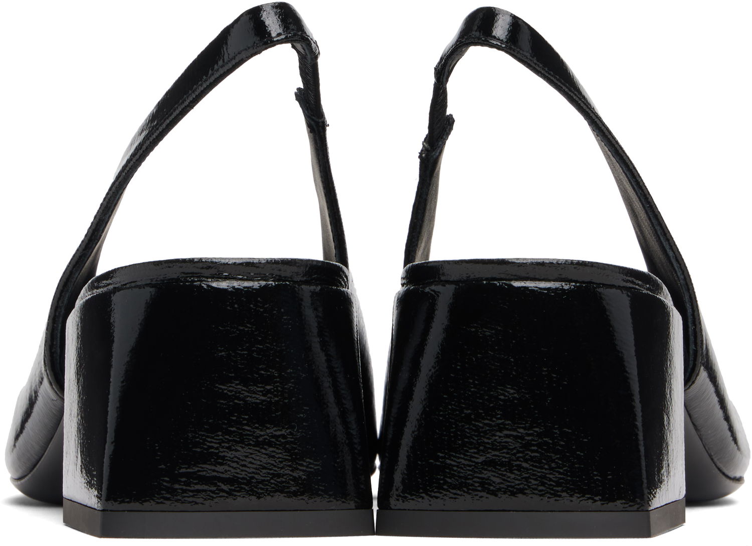 Кецове и обувки Courrèges Courrèges AC Vinyl Slingback Heels Черно | 325SPP039VY0003, 1