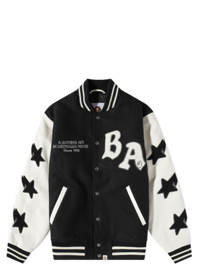 Relaxed Fit Varsity Jacket Black