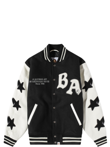 Яке бомбър BAPE Relaxed Fit Varsity Jacket Black Черно | 001HJI801001M-BLK