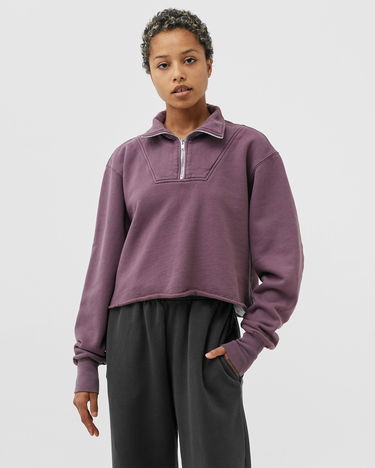 Суитчър LES TIEN Les Tien Crop Half Zip Pullover, Size M Лилаво | W-CF-1051, 1