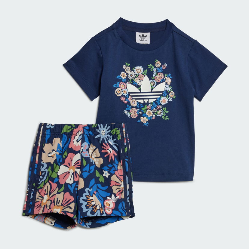 Комплект adidas Originals adidas Originals x Liberty London Shorts and Tee Set Тъмно синьо | JC8012