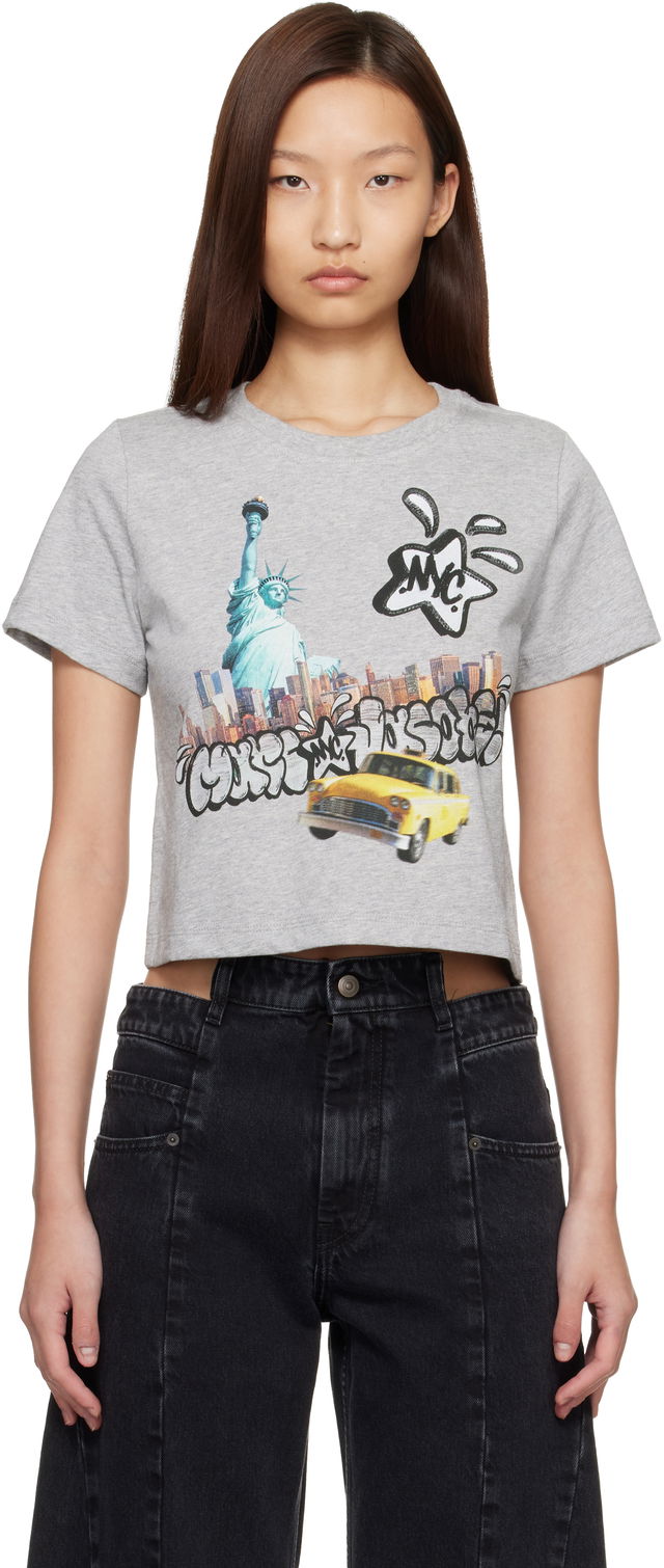 Cropped 'The New York' City Graffiti T-shirt