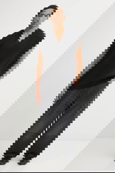 Жилетка Needles Needles V-Neck Wool Blend Fuzzy Knit Vest Черно | RW359, 4