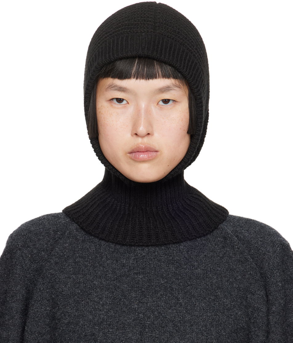 Шапка LEMAIRE Lemaire Rib Knit Hood Черно | AC1089 LK121, 0