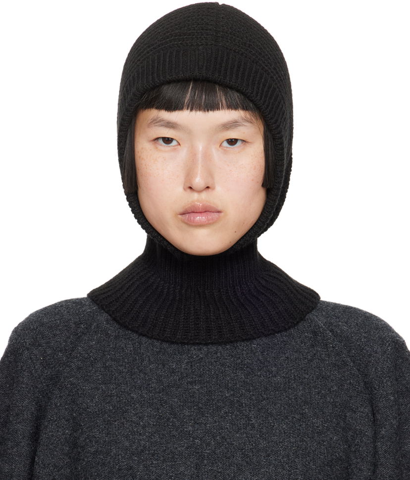 Шапка LEMAIRE Lemaire Rib Knit Hood Черно | AC1089 LK121