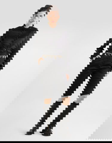 Риза Dolce & Gabbana Dolce & Gabbana Silk Satin Rosette Embellished High-Neck Blouse Черно | F7BA6ZFU1AUN0000, 1