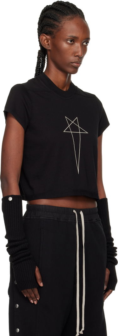 Съкратен топ Rick Owens DRKSHDW Concordians Cropped Small Level T-shirt Черно | DS02E7207 RNEP3, 1