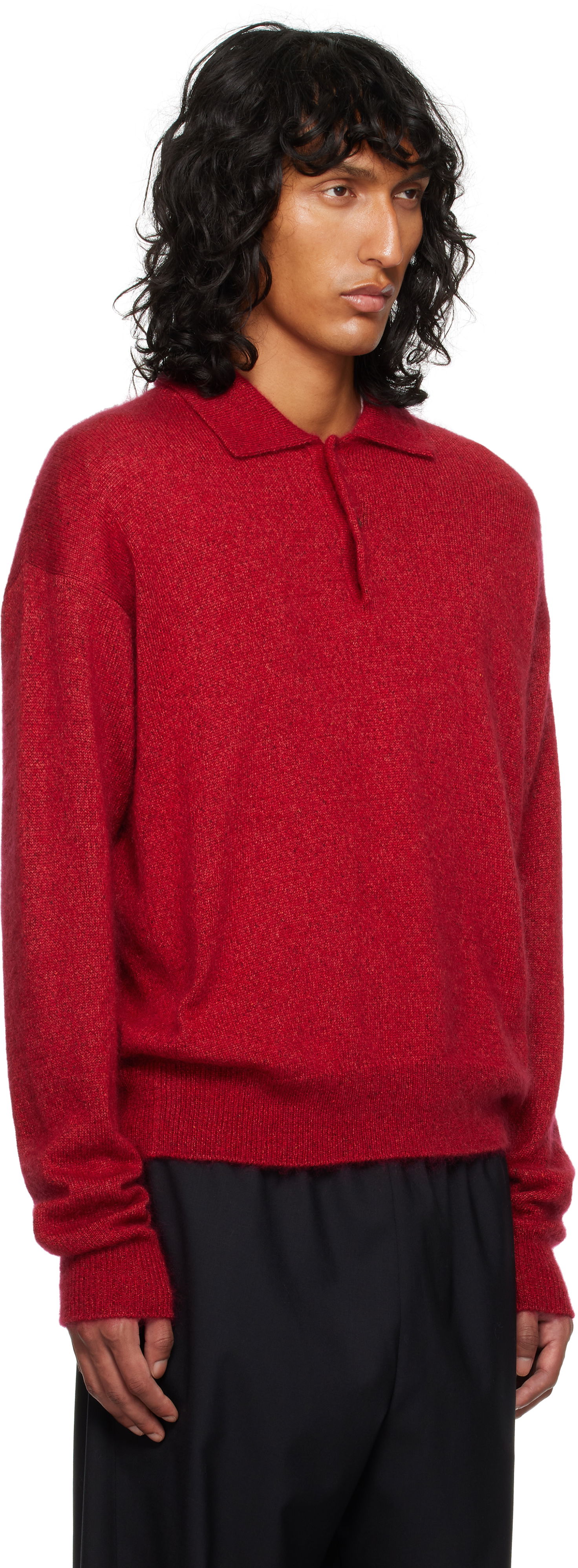 Пуловер The Row Gere Knit Polo Sweater Червено | 625-Y872, 1
