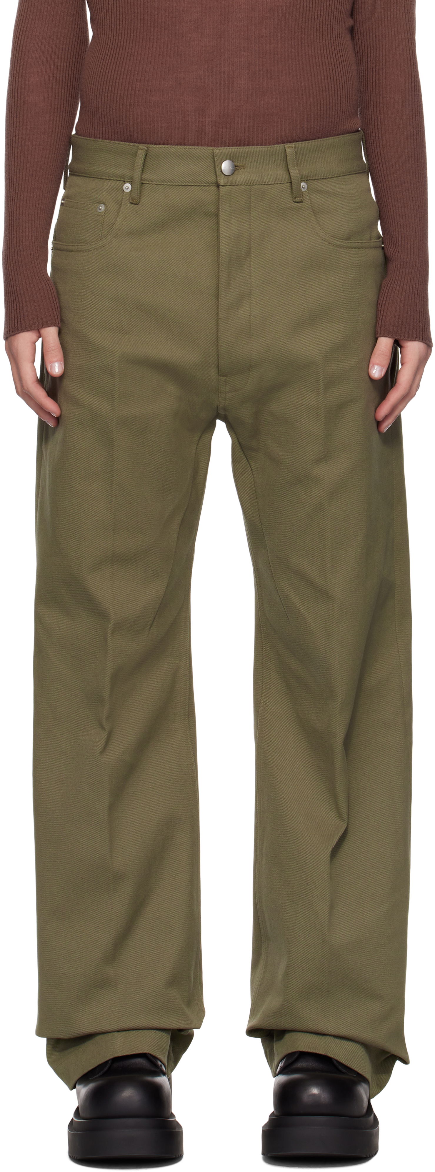 Дънки Rick Owens Wide Leg Jeans Зелено | RR02D6333 CTW, 0