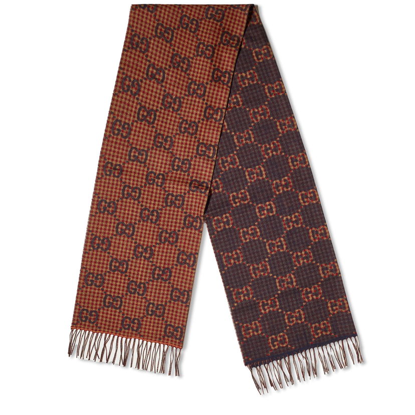 Шал Gucci GG Poule Scarf Червено | 765622-4G200-6478