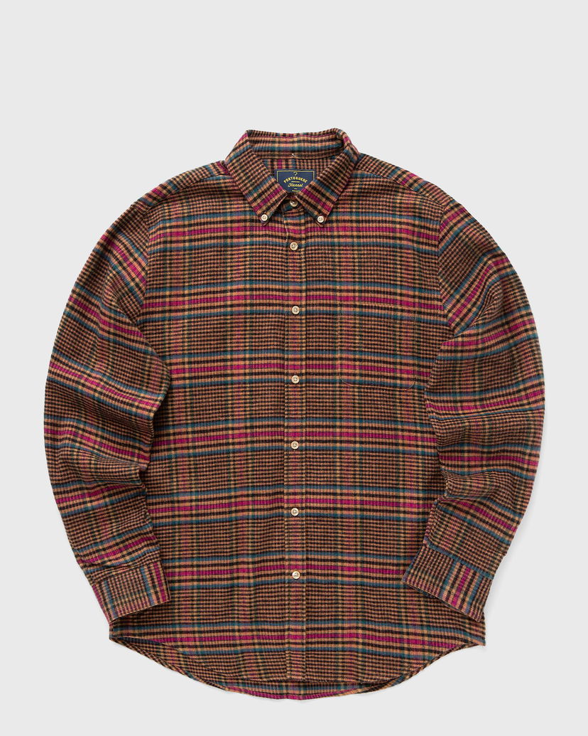 Риза Portuguese Flannel Flannel Long Sleeve Shirt Бургунди | AW24.070.PONTE