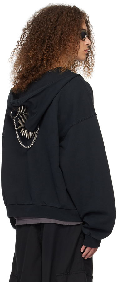 Суитчър We11done We11done Oversized Zip-Up Hoodie Черно | WD-TJ0-24-813-U-BK, 2