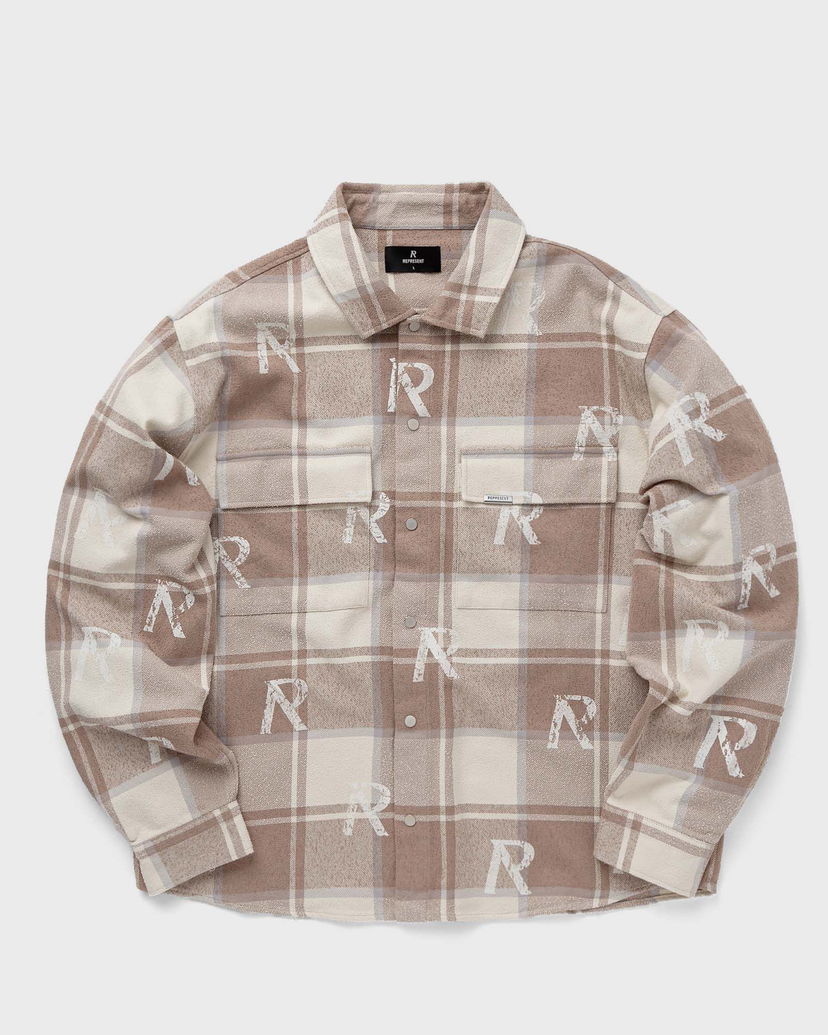 Риза Represent Clo Represent ALL OVER INITIAL FLANNEL SHIRT Бежово | MLM216-426