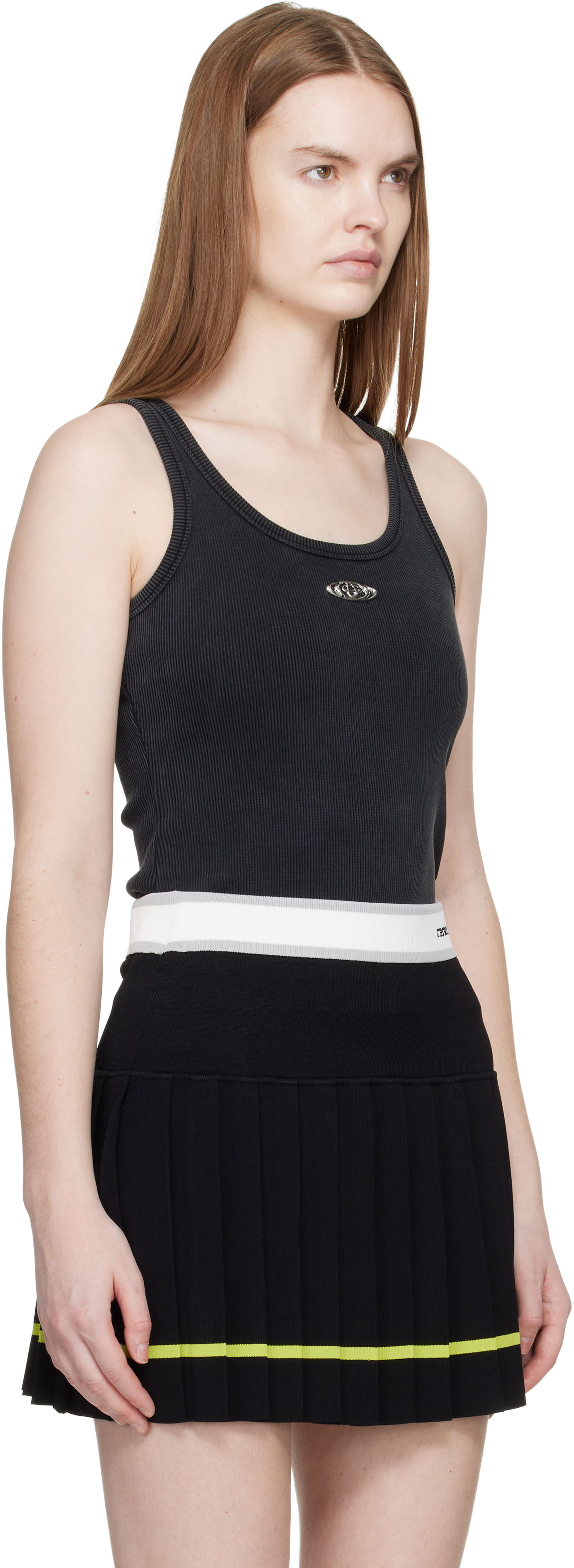 Потник Casablanca Corrosion Ribbed Tank Top Черно | W-SP26-JTS-039-01, 1