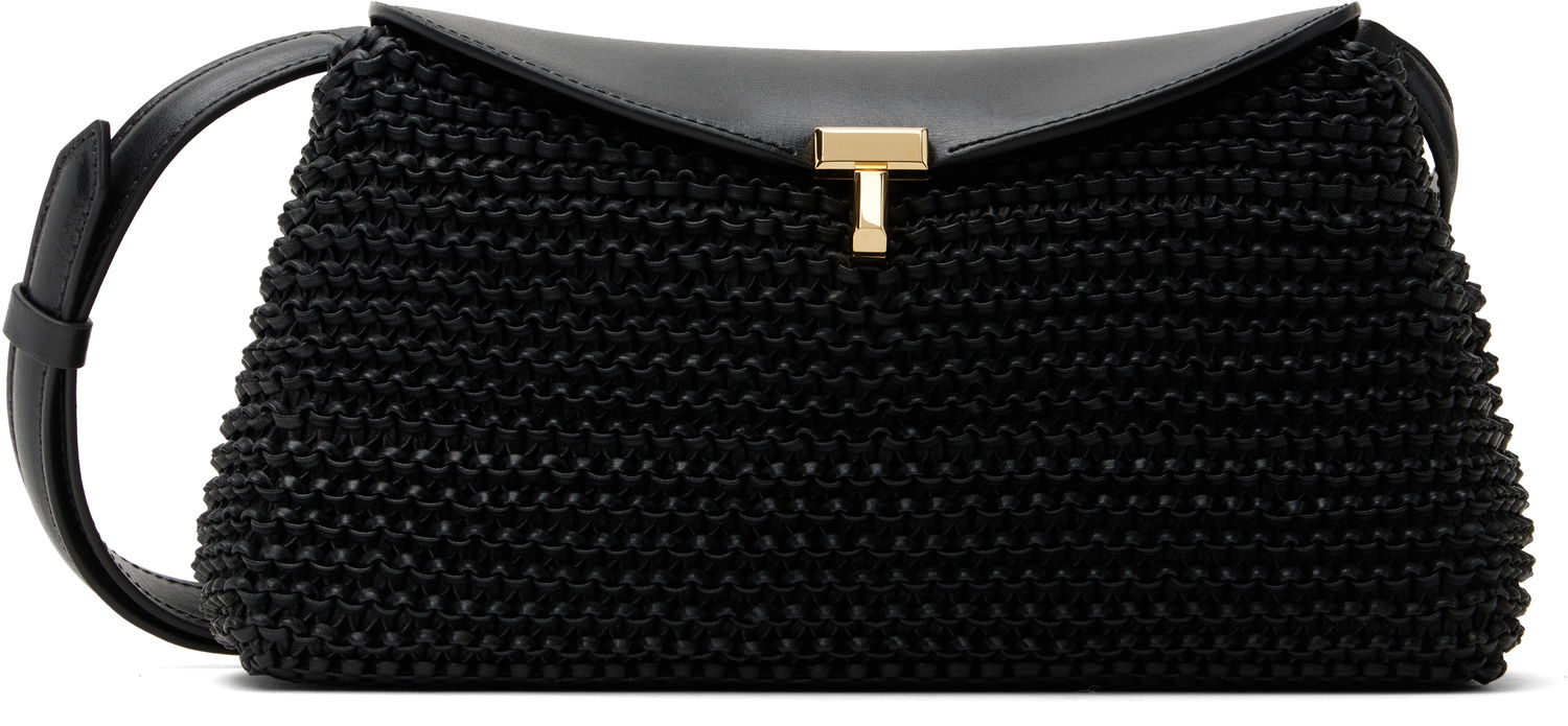 Чанта през рамо TOTEME TOTEME T-Lock Woven Leather Clutch Bag Черно | 252-WAL950-LE0134, 0