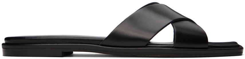 Аксесоари Aeyde Aeyde Sonia Leather Crisscross Slide Sandals Черно | A11-FS-BRNS08FL62-SS24-800-001, 0
