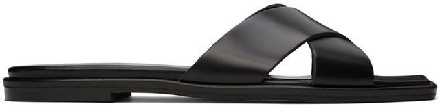 Aeyde Sonia Leather Crisscross Slide Sandals