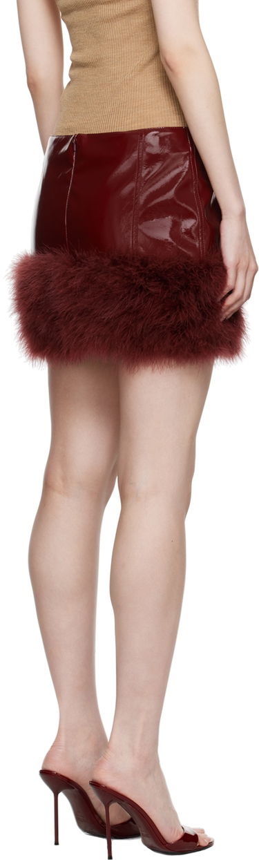 Пола Blumarine Blumarine Feather Faux-Leather Miniskirt Червено | A422G183A, 2
