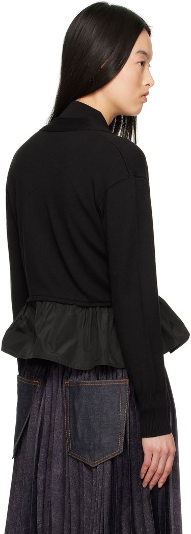 Пуловер Moncler Moncler Cotton, Cashmere & Silk Peplum Cardigan Черно | K10939B00038M4066, 2
