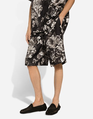 Къси панталони Dolce & Gabbana Floral-Print Silk Shorts Черно | GV37ATIS1VSHN5DY, 3