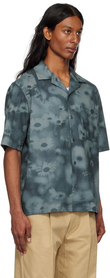 Риза MAISON KITSUNÉ Maison Kitsuné Resort Daisy Print Shirt Синьо | OM00421WW9054, 1