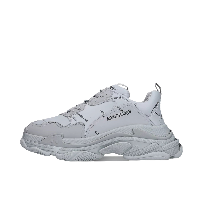 Кецове и обувки Balenciaga Triple S AllOver Logo Grey Black Сиво | 536737 W2FA1 1810