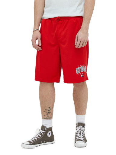 Къси панталони Tommy Hilfiger Logo Baggy Fit Basketball Shorts Червено | DM0DM16329.PPYX