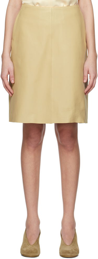 Пола TOTEME TOTEME A-Line Leather Miniskirt Жълто | 251-WRB4456-LE0128, 0