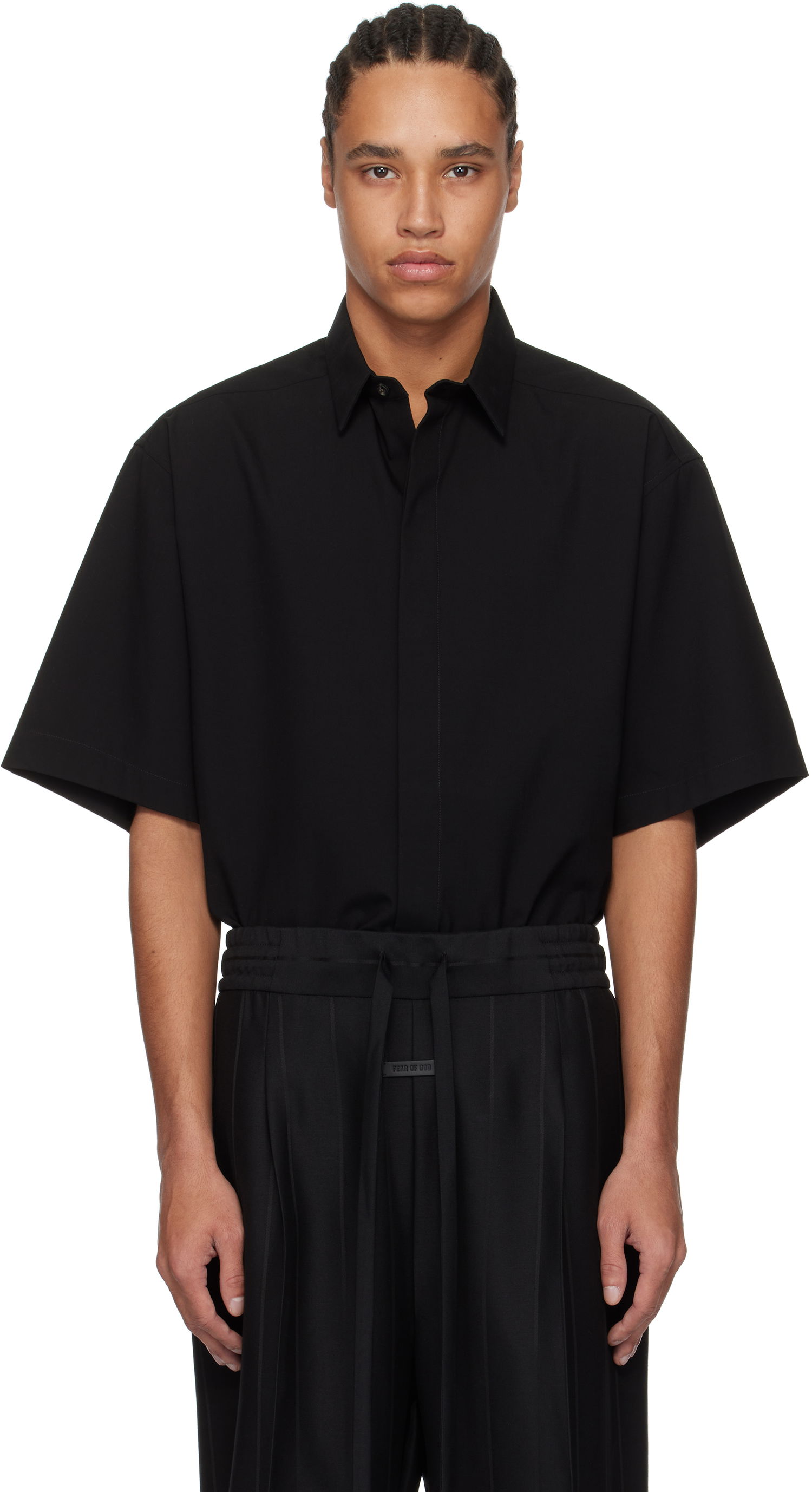 Риза Fear of God Fear of God Oxford Short Sleeve Shirt Черно | FGE250-518OXF, 0