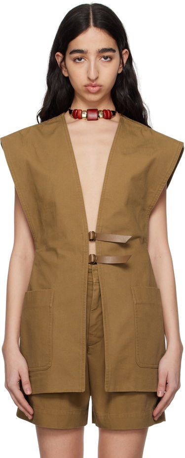 Жилетка ISABEL MARANT Isabel Marant Falila Cotton Canvas Vest Кафяво | GI0053FA-C2F01I, 0