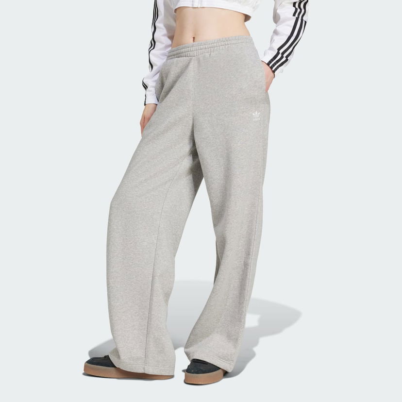 Спортни панталони adidas Performance Wide Leg Fleece Sweatpants Сиво | JN3028