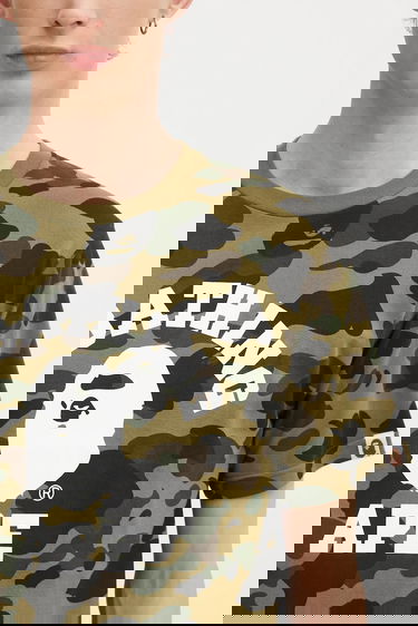 Тениска BAPE A Bathing Ape Camo College T-shirt Зелено | 001CSL301010M, 3