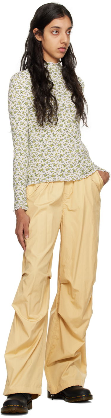 Панталони rag & bone Becky Wide Leg Trousers Жълто | WAW22H70144614, 3