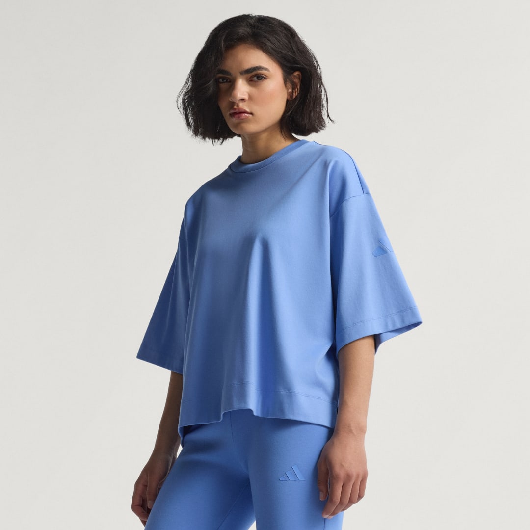 Тениска adidas Performance ALL SZN Soft Lux Relaxed T-Shirt Синьо | JV9890, 0