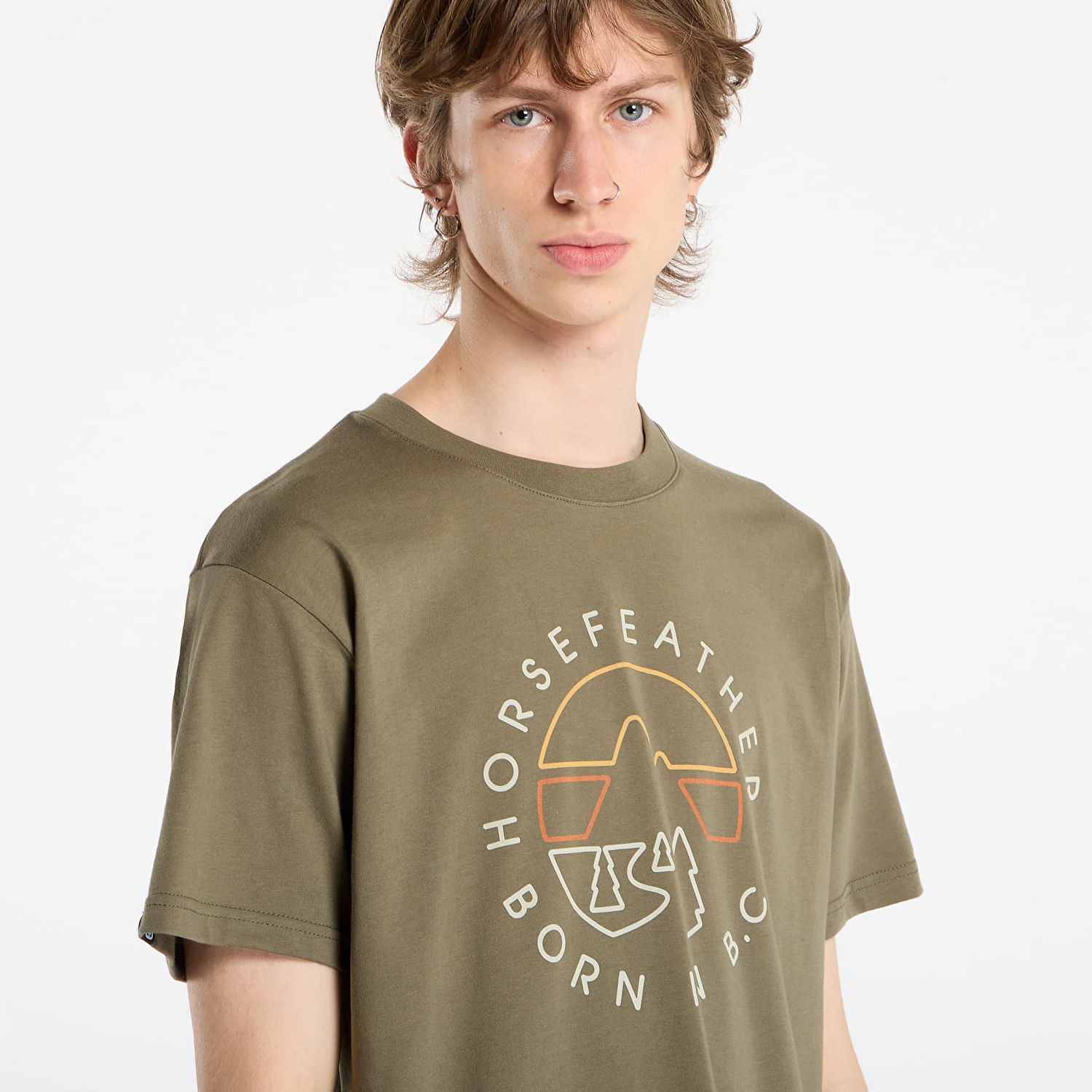 Тениска Horsefeathers Line Circle T-Shirt Зелено | SM1392A, 1