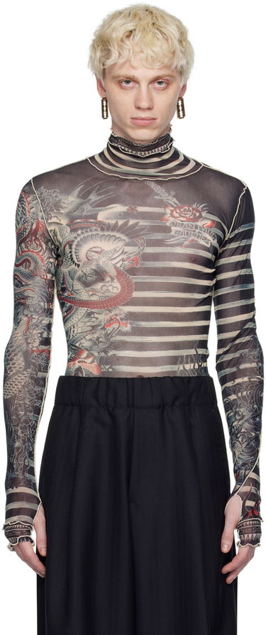 Риза Jean Paul Gaultier Gaultier Tattoo Print Turtleneck Бежово | 23/15-U-TO121-T537-595031, 0