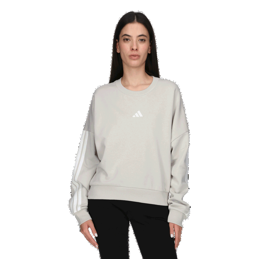 Суитчър adidas Originals 3-Stripes Fleece Sweatshirt Сиво | JE0014