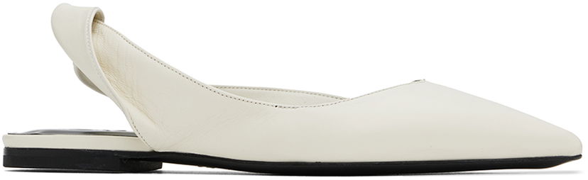 Грижа за обувките BY FAR BY FAR Yasha Slingback Flats Бяло | MWFFC024LL002WH020PL