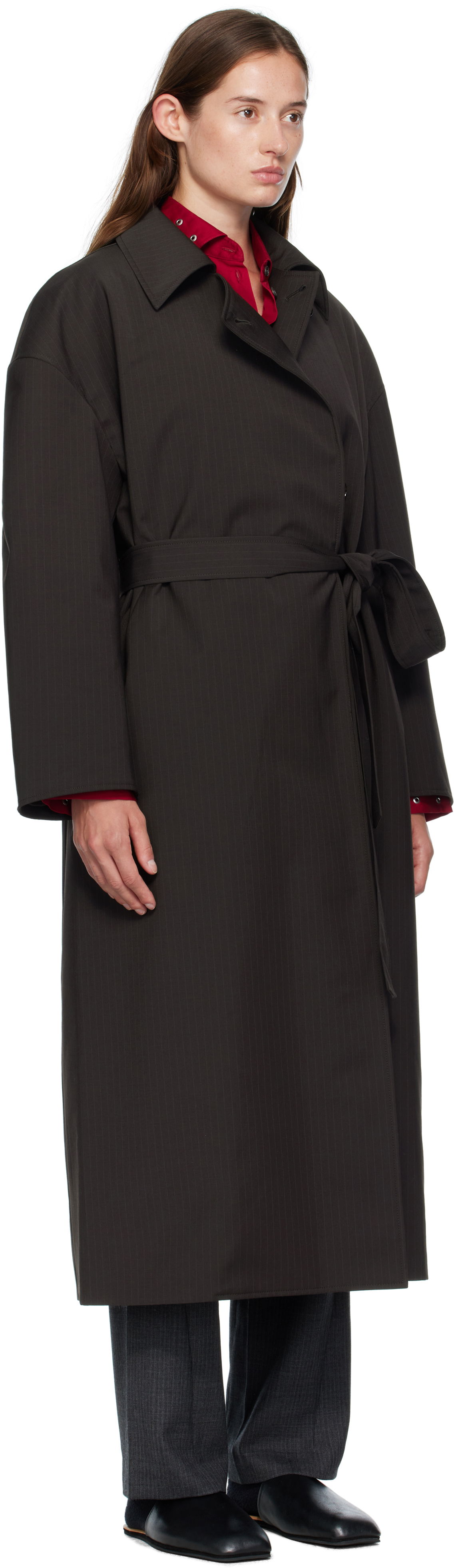 Палта OUR LEGACY OUR LEGACY Pinstripe Court Coat Черно | W4251CC, 1