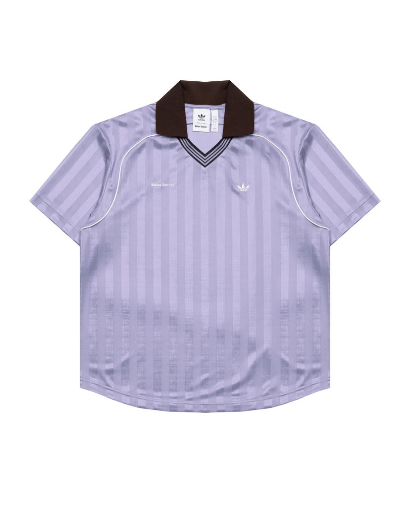 Фланелка adidas Originals Originals Wales Bonner Football Collared Striped T-Shirt Лилаво | KD0377