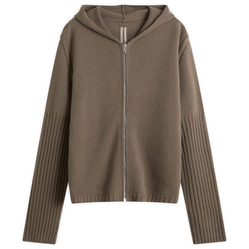Суитчър Rick Owens Rick Owens Knit Zip Hoodie Кафяво | RU02E1666-KWV-34