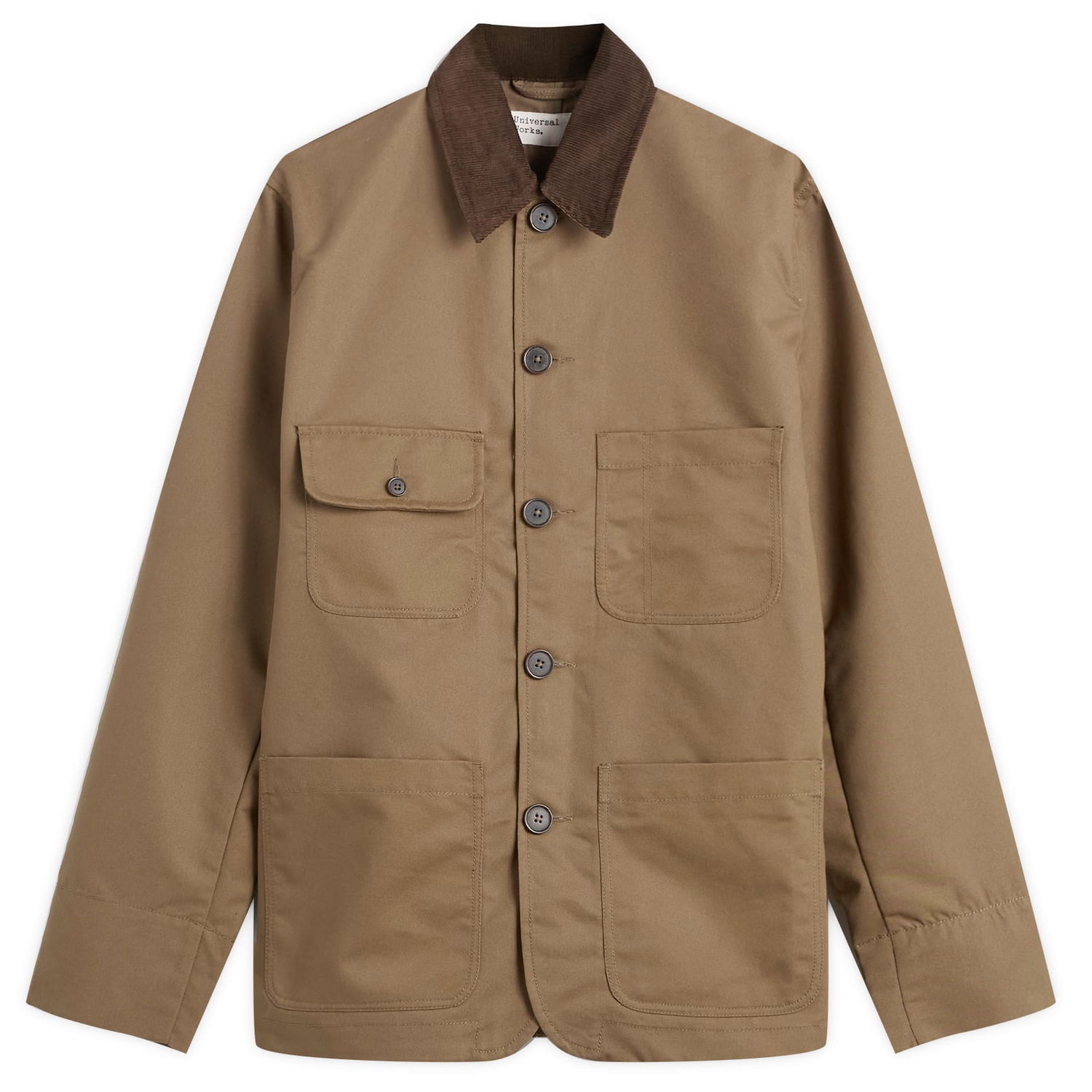Яке Universal Works Brushed Polytech Merchant Jacket with Corduroy Collar and Patch Pockets Кафяво | 33118-KHK, 0