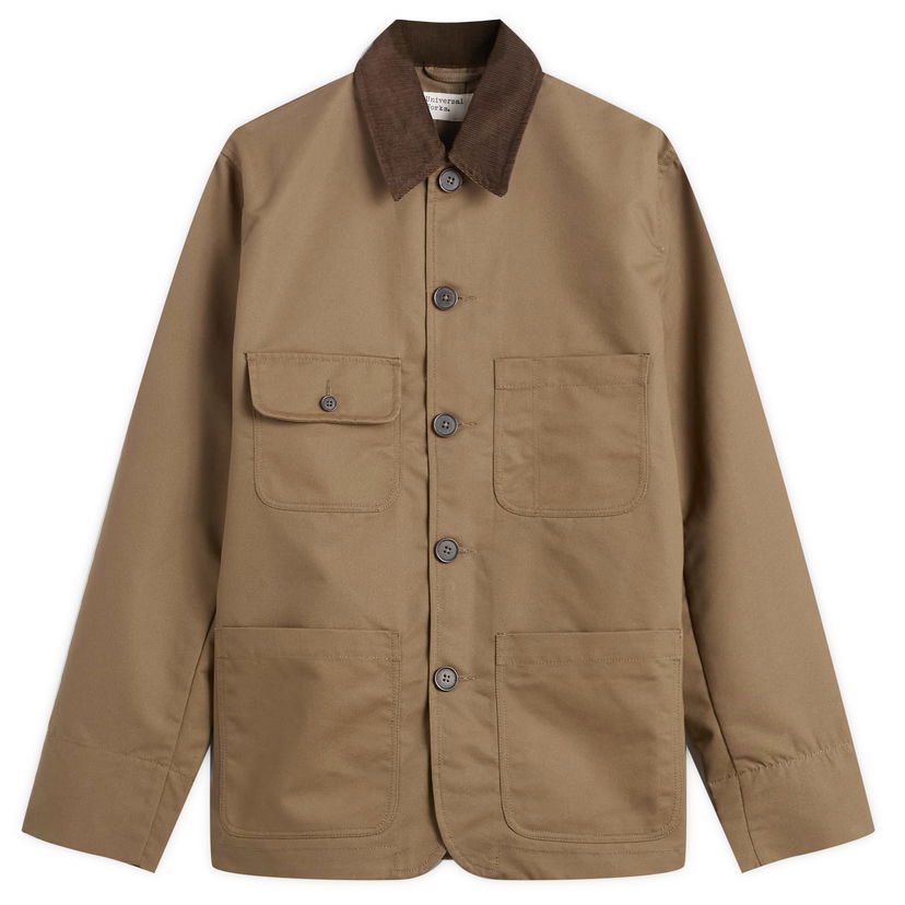 Яке Universal Works Brushed Polytech Merchant Jacket with Corduroy Collar and Patch Pockets Кафяво | 33118-KHK